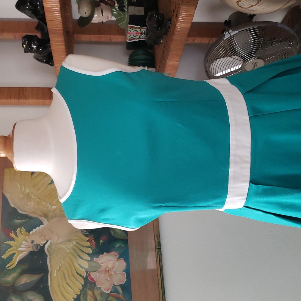 Nadine Milano Teal & White Shift Dress Size 12 - Picture 2 of 11
